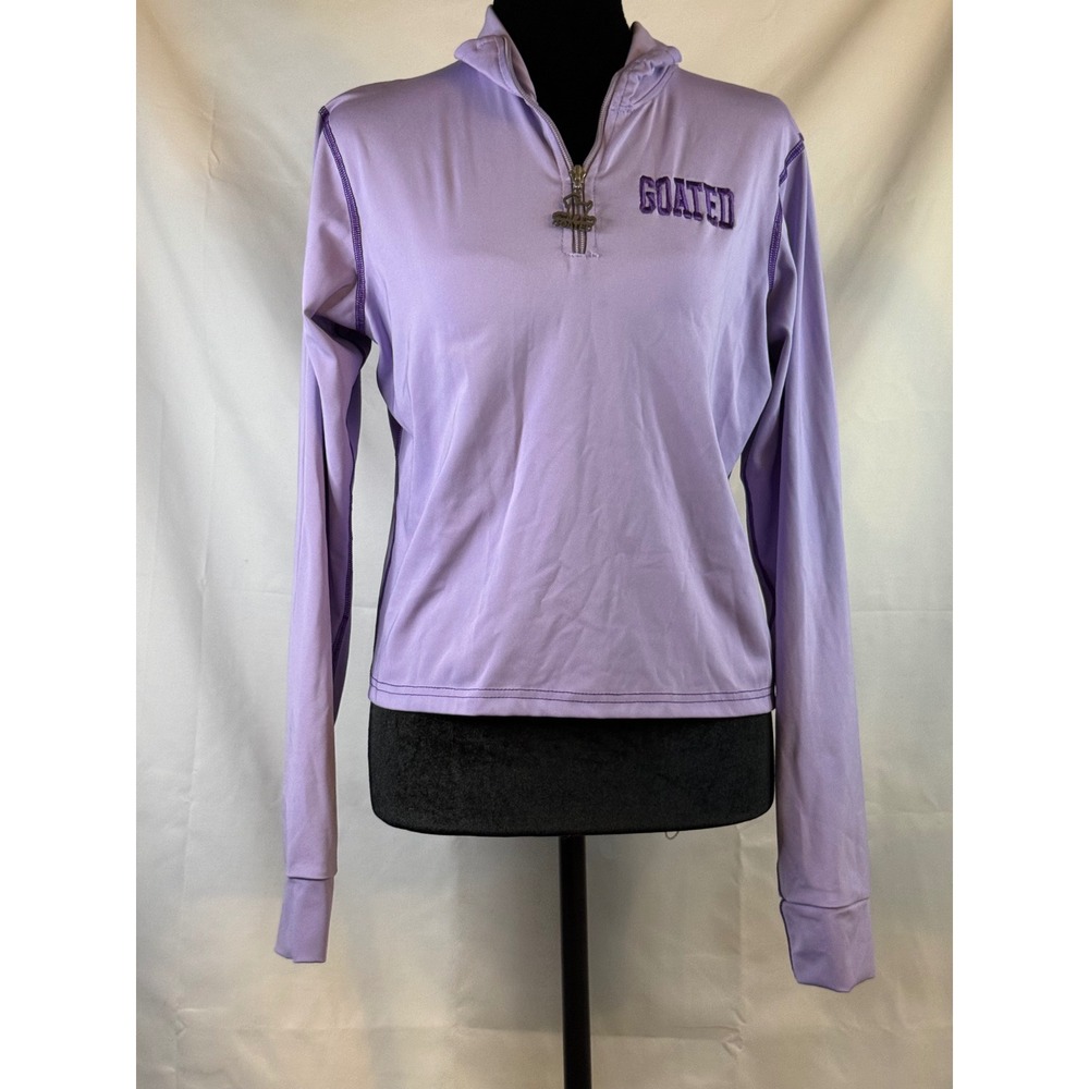 Goated Women XXL Lavender Purple Quarter Zip Long Sleeve Athletic Pullover Top